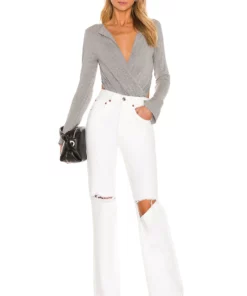 L'Academie Lapel Bodysuit In Heather Gray -Deals L'Academie Store LCDE WS730 V6