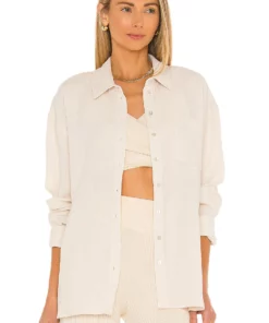 L'Academie Ophelia Button Down Top In Ivory