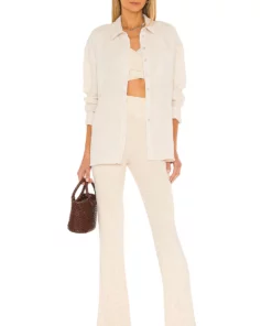 L'Academie Ophelia Button Down Top In Ivory -Deals L'Academie Store LCDE WS736 V4