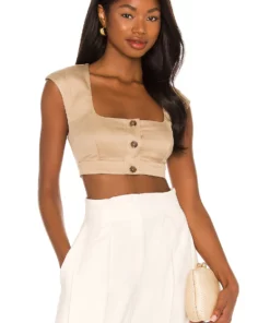 L'Academie Darby Top In Khaki