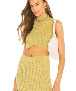 L'Academie Billie Knit Top In Green