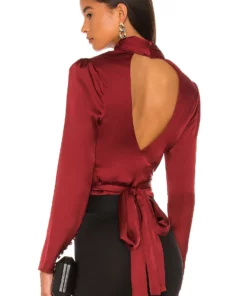 L'Academie The Suzanne Top In Burgundy