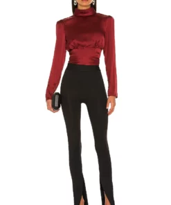 L'Academie The Suzanne Top In Burgundy -Deals L'Academie Store LCDE WS772 V4