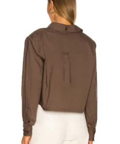 L'Academie The Tory Blouse In Chocolate Brown -Deals L'Academie Store LCDE WS788 V3