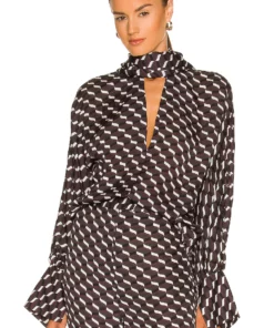 L'Academie Willma Blouse In Brown Multi