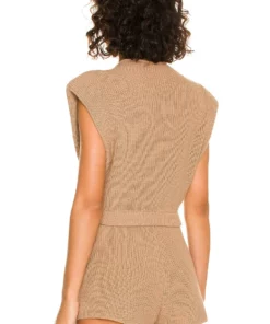 L'Academie Maja Sleeveless Sweater In Tan -Deals L'Academie Store LCDE WS800 V3