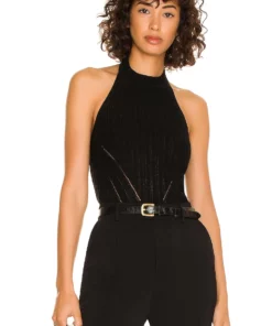 L'Academie Thalia Knit Top In Black