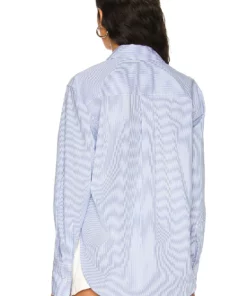 L'Academie Lenae Shirt In Blue & White Stripe -Deals L'Academie Store LCDE WS803 V3