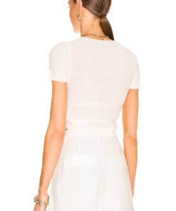 L'Academie Conary Short Sleeve Tie Top In Ivory 6 L'Academie Conary Short Sleeve Tie Top In Ivory -Deals L'Academie Store LCDE WS814 V3