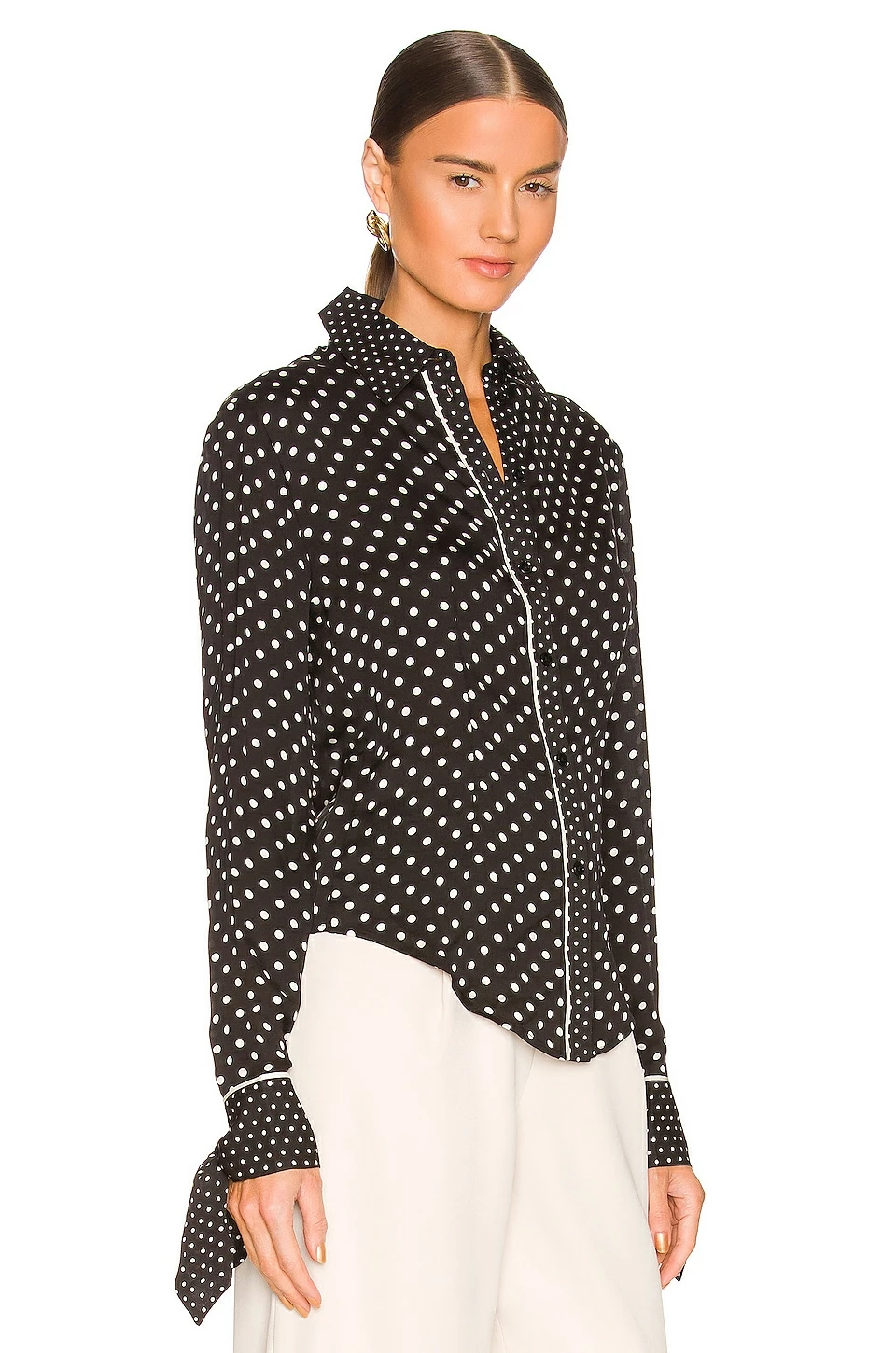 L'Academie Amora Blouse In Black Multi Dot 2 L'Academie Amora Blouse In Black Multi Dot - Image 2