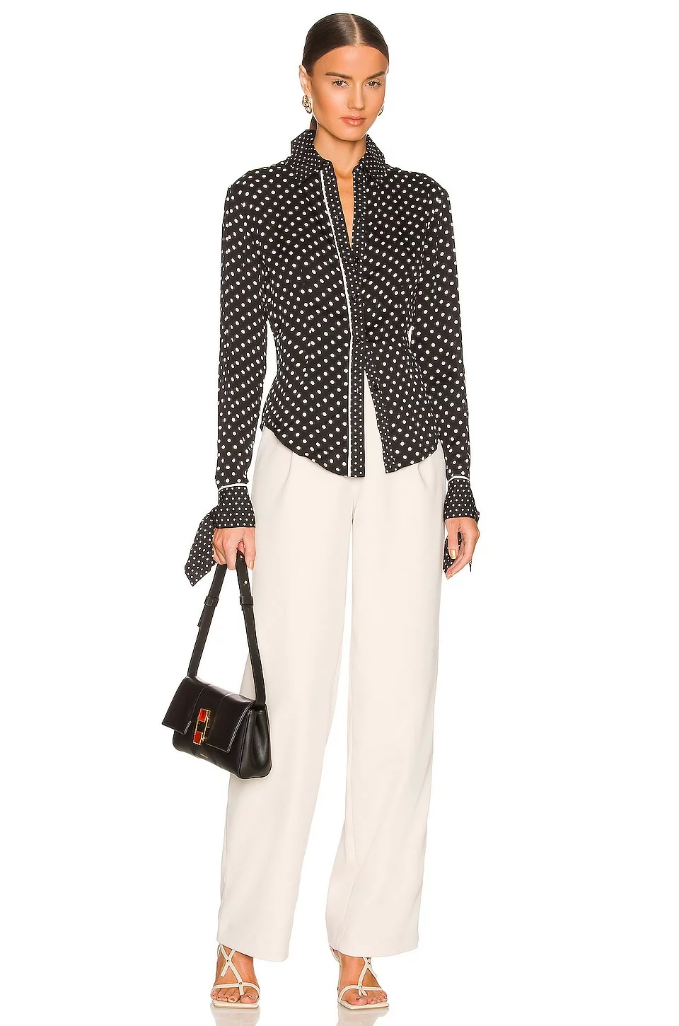 L'Academie Amora Blouse In Black Multi Dot 4 L'Academie Amora Blouse In Black Multi Dot - Image 4