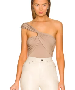 L'Academie Delphine Bodysuit In Taupe