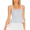 L'Academie Garner Peplum Tank In Pale Blue